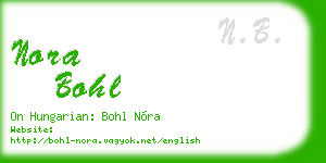 nora bohl business card