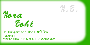 nora bohl business card